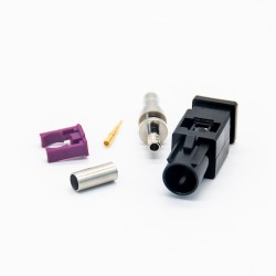 Car Radio Stereo Fakra A Male Black Crimp Connector for RG316 RG174 Cable