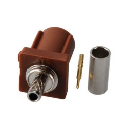 Car Stereo Fakra F Male Brown Crimp Solder Connector for RG316 RG174 Cable