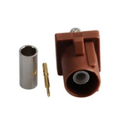 Car Stereo Fakra F Male Brown Crimp Solder Connector for RG316 RG174 Cable