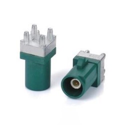E-Coding Green Fakra Vehicle Connector Vertical Male Plug Connector PCB Through Hole