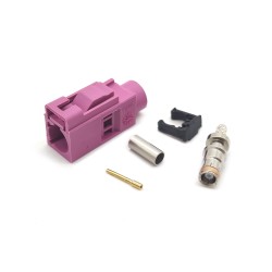 Fakra Automotive Connectors H Female Heather Violet Pink Crimp Solder for RG316 RG174 Cable