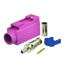 Fakra Automotive Connectors H Female Heather Violet Pink Crimp Solder for RG316 RG174 Cable