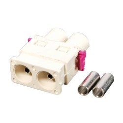 Fakra B Dual Male White Car FM AM Radio Antenna Connector for RG316 RG174 Cable
