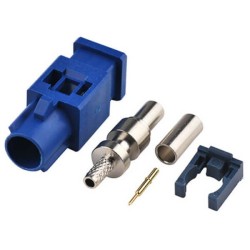 Fakra C Male Blue Crimp Solder Connector for Car GPS Antenna RG316 RG174 Cable