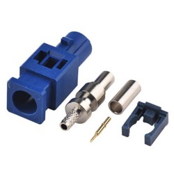 Fakra C Male Blue Crimp Solder Connector for Car GPS Antenna RG316 RG174 Cable
