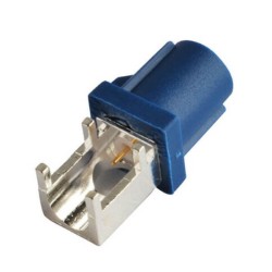 Fakra C Male Blue Right Angle End Launch PCB Solder Connector for Car GPS Antenna