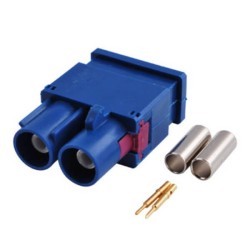 Fakra Cable C Dual Male Blue Solder Car GPS Antenna Connector for RG316 RG174 Cable