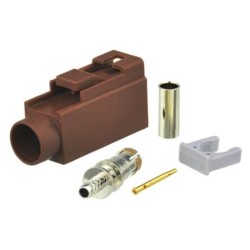 Fakra Coax Connector Car TV Fakra F Female Brown Crimp Solder Connector for RG316 RG174 Cable