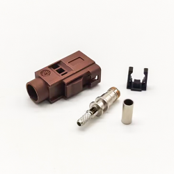Fakra Coax Connector Car TV Fakra F Female Brown Crimp Solder Connector for RG316 RG174 Cable