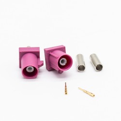 Fakra Connector Codes Car Stereo Satellite Radio Fakra H Male Pink Crimp Solder Connector for RG316 RG174 Cable