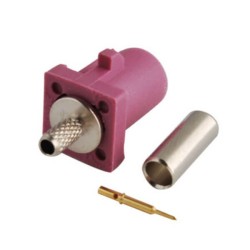 Fakra Connector Codes Car Stereo Satellite Radio Fakra H Male Pink Crimp Solder Connector for RG316 RG174 Cable