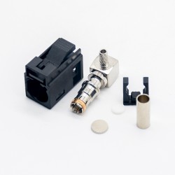 Fakra Connector Female Fakra A Right Angle Black Crimp Solder Connector for RG174 RG316 Cable