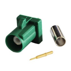 Fakra Connector Green E Male Green Crimp Solder Connector for Car TV Antenna RG316 RG174 Cable