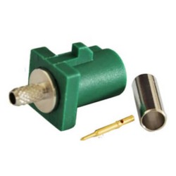Fakra Connector Green E Male Green Crimp Solder Connector for Car TV Antenna RG316 RG174 Cable