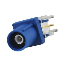 Fakra Connector Pins Fakra SMB C Blue Male Right Angle PCB Mount Solder Coaxial Connector for Car GPS
