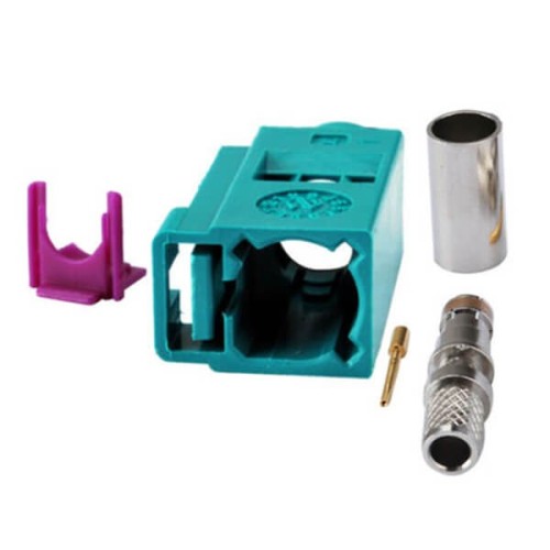 Fakra Connector Types Z Female Crimp Solder for Cable RG58 LMR-195 RG400 RG142 Fakra Connector Types Z Female Crimp Solder for Cable RG58 LMR-195 RG400 RG142