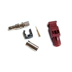 Fakra D Code Male Plug Straight Connector Crimp for Cable RG142 RG223