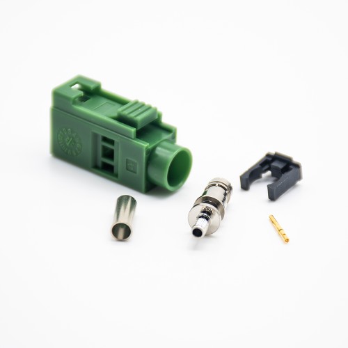 Fakra E Connector Car TV Female Green Crimp Solder Connector for RG316 RG174 Cable