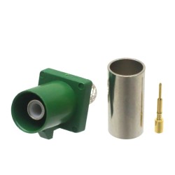 FAKRA E Green Straight Male Plug Car Vehicle Connector Crimp Type for Cable RG58/RG142