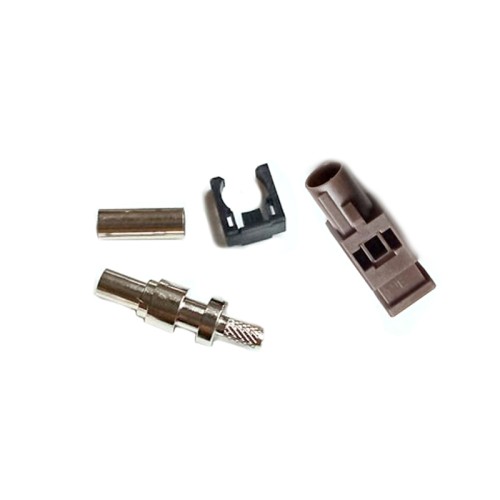 Fakra F Code Male Plug Brown Straight Connector Crimp for Cable RG316 RG174 Fakra F Code Male Plug Brown Straight Connector Crimp for Cable RG316 RG174