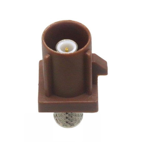 FAKRA F Code Straight Male Plug Car Vehicle Connector Crimp Type for Cable RG58/RG142