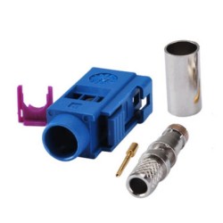 Fakra Female Connector C Crimp Solder for RG58 LMR-195 RG400 RG142 Cable Connector