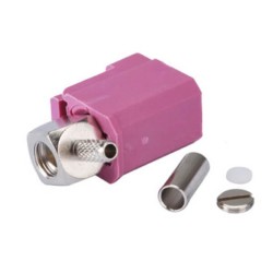 Fakra H Female Right Angle Heather Violet Crimp Connector for RG174 RG316 Cable