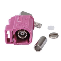 Fakra H Female Right Angle Heather Violet Crimp Connector for RG174 RG316 Cable