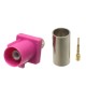 FAKRA H Pink Straight Male Plug Car Vehicle Connector Crimp Type for Cable RG58/RG142