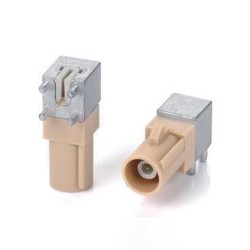 Fakra I-Coding 90 Degree Right Angle Male Connector Beige Bluetooth Signal Vehicle Car Connector PCB