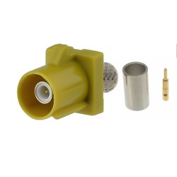 FAKRA K Straight Male Plug Car Vehicle Connector Radio Crimp Type for Cable RG58/RG142