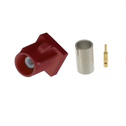 FAKRA L Code Straight Male Plug Car Vehicle Connector Crimp Type for Cable RG58/RG142