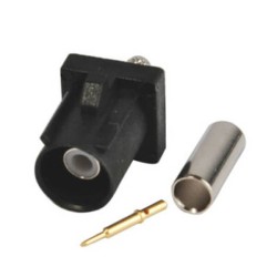 Fakra Male SMB Female Car Radio Stereo Fakra A Black Crimp Connector for RG174 RG316 Cable