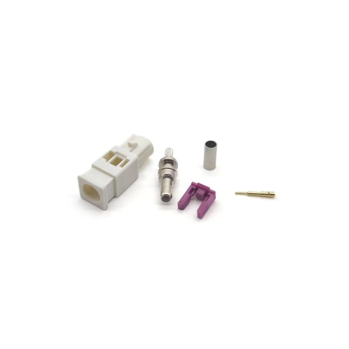 Fakra Radio Car Stereo Fakra B Male White Crimp Connector for RG316 RG174 Cable