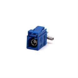 Fakra SMB C Coding Right Angle Jack Female Vehicle RF Coaxial Connector GPS Signal Blue for RG174 RG316