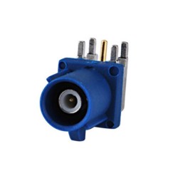 Fakra SMB Connector C Male Blue Right Angle Through Hole PCB Connector for Car GPS Antenna