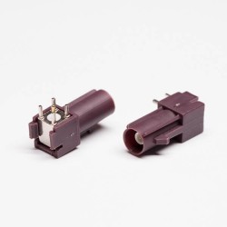 FAKRA SMB Connector D Type Brown Coax Female Through Hole for PCB
