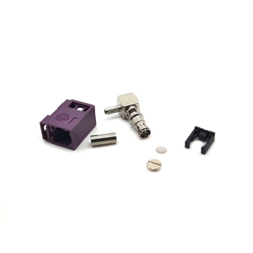 Fakra SMB D Coding 90 Degree Jack Female Vehicle RF Connector GSM Signal Claret Violet for RG174 RG316