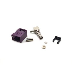 Fakra SMB D Coding 90 Degree Jack Female Vehicle RF Connector GSM Signal Claret Violet for RG174 RG316
