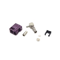 Fakra SMB D Coding 90 Degree Jack Female Vehicle RF Connector GSM Signal Claret Violet for RG174 RG316