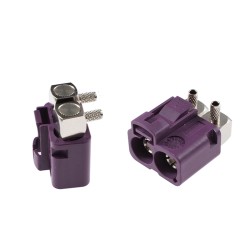 FAKRA SMB D Twin Female Jack R/A 90 Degree Dual RF Connector Vehicle 50ohm Short Body 15mm RG316 RG174
