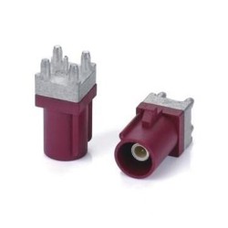 Fakra Vehicle Connector D-Coding Claret Violet Vertical Male Plug Connector PCB for GSM