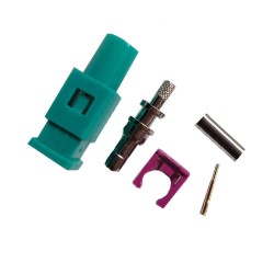 Fakra Z Male Water Blue Crimp Solder Connector for Car Antenna RG58 Cable