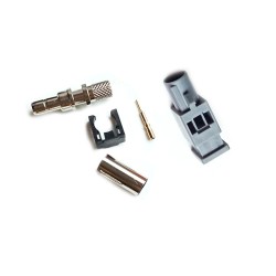 Gray Fakra G Code Male Plug Straight Connector Crimp for Cable RG142 RG223