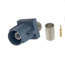 Gray FAKRA G Straight Male Plug Car Vehicle Connector Crimp Type for Cable RG58/RG142