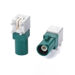 Right Angle Fakra E-Coding Male Connector Green TV Signal Vehicle PCB Connector