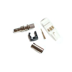 White Fakra B Code Male Plug Straight Connector Crimp Soldering Wire for Cable RG142 RG223