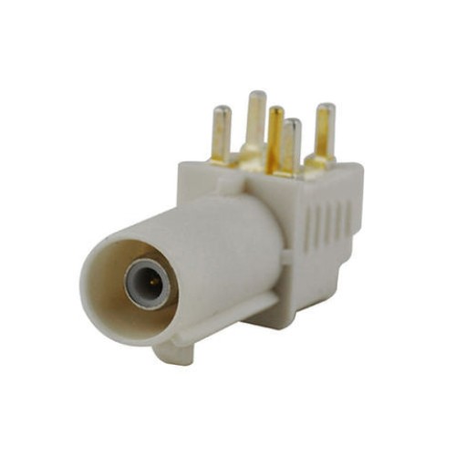 White Fakra B SMB Plug Male PCB mount Right Angle for Radio Car Connector White Fakra B SMB Plug Male PCB mount Right Angle for Radio Car Connector