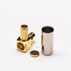 20pcs MMCX RF Connector Right Angled Male Crimp Type for Cable