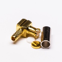 MCX Connector Right Angle Male Gold Plated Crimp Type for Cable